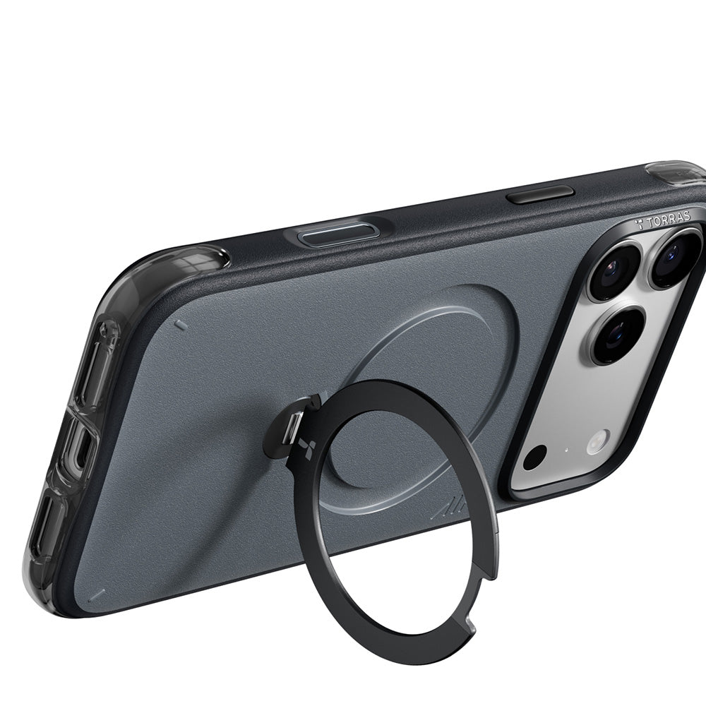 MagSafe-etui til Apple iPhone 18 Pro Max / 17 Pro Max, Torras, Ostand Q3 Air Essential, Sort