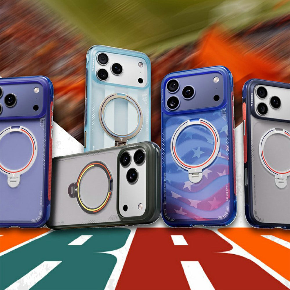 MagSafe-etui til Apple iPhone 18 Pro Max / 17 Pro Max, Torras, Ostand Spin Air Football, Blå