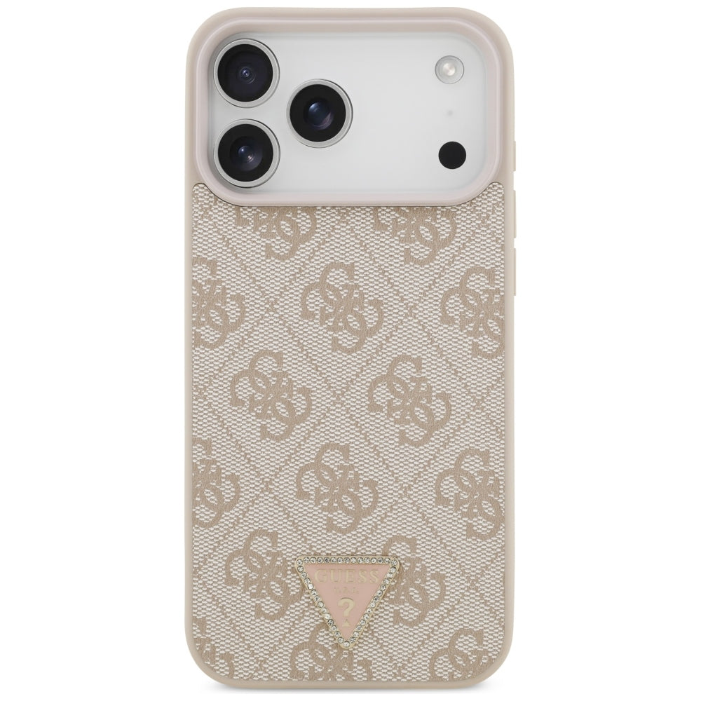 MagSafe-etui til Apple iPhone 18 Pro Max, Guess, 4G Triangle Strass, Pink