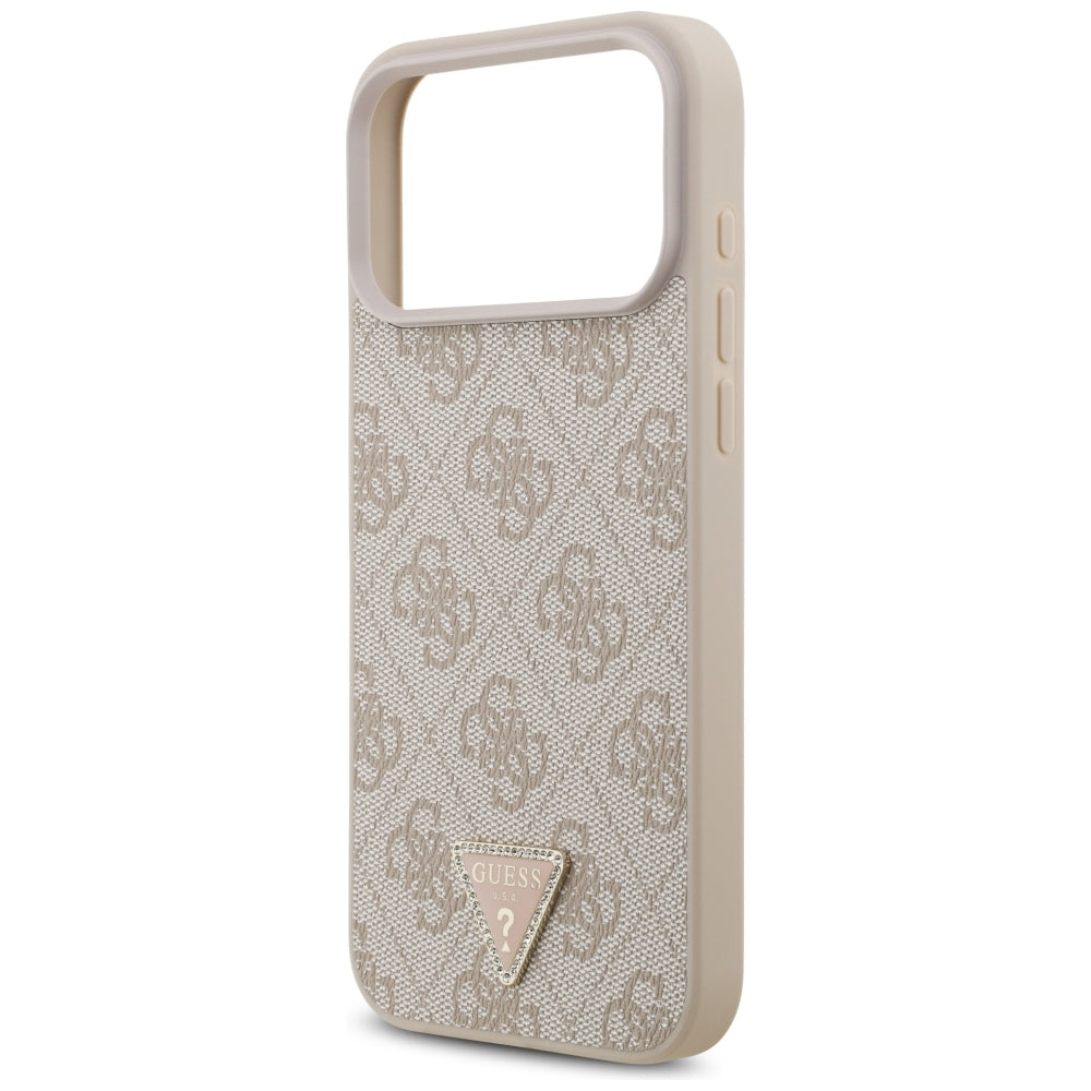 MagSafe-etui til Apple iPhone 18 Pro Max, Guess, 4G Triangle Strass, Pink
