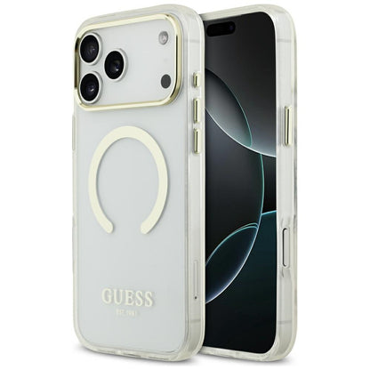 MagSafe-etui til Apple iPhone 18 Pro Max, Guess, Metal Outline, Guld
