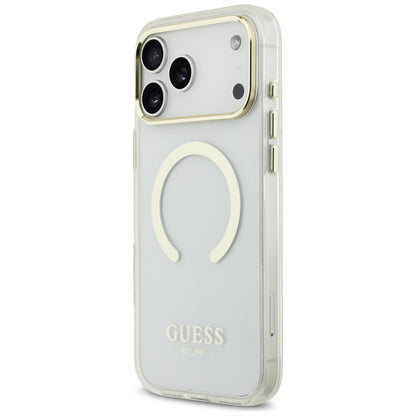 MagSafe-etui til Apple iPhone 18 Pro Max, Guess, Metal Outline, Guld