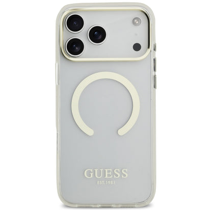 MagSafe-etui til Apple iPhone 18 Pro Max, Guess, Metal Outline, Guld