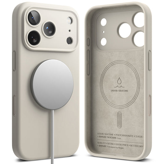 MagSafe-etui til Apple iPhone 18 Pro Max, Ringke, silikone, creme