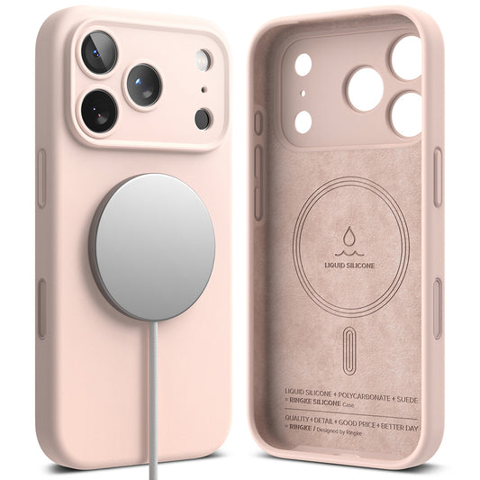 MagSafe-etui til Apple iPhone 18 Pro Max, Ringke, silikone, pink