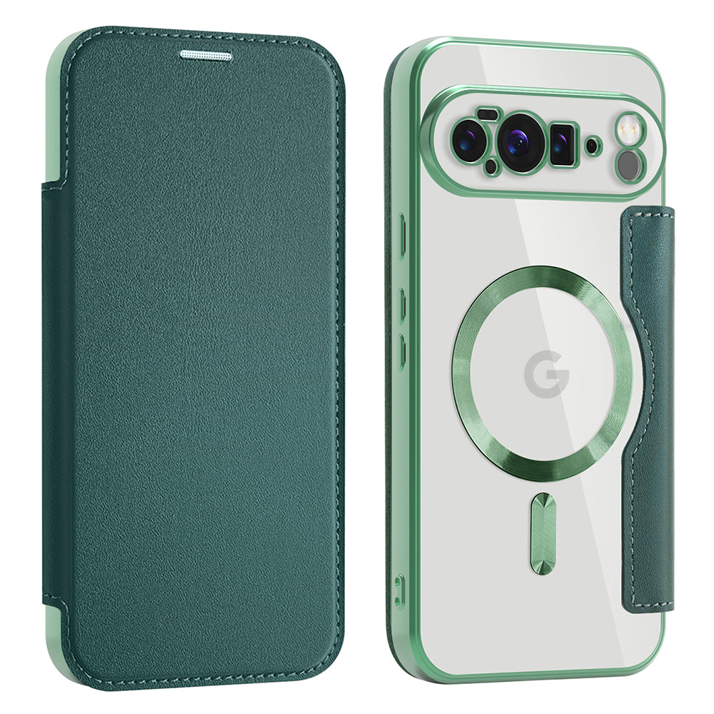 MagSafe-etui til Google Pixel 10 Pro XL, Techsuit, SmartMag Book, Grøn