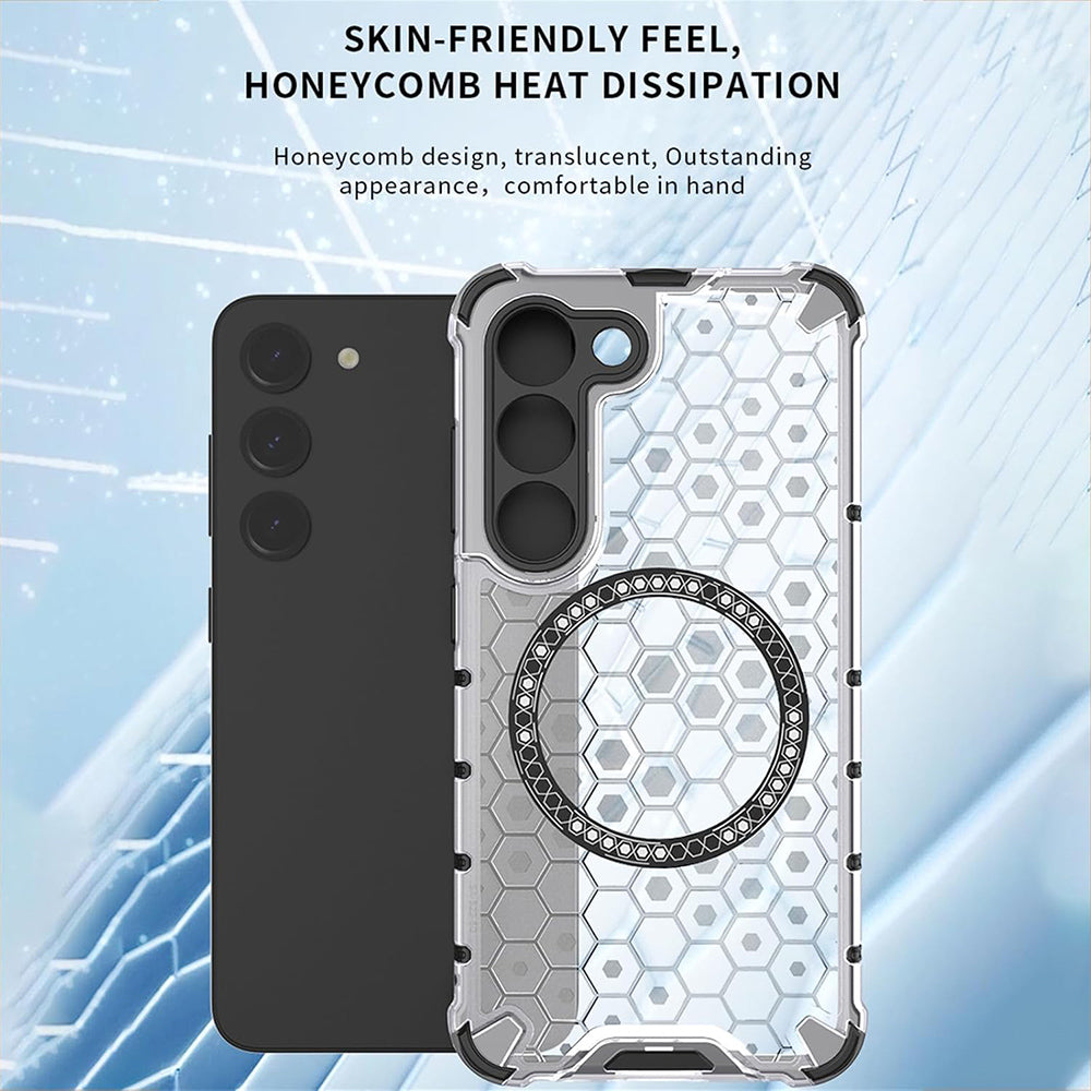 MagSafe-etui til Honor Magic6 Lite, Techsuit, HoneyComb Shield, Hvid