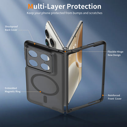 MagSafe-etui til Motorola Razr Fold, Techsuit, PureFrost, Satin Sort