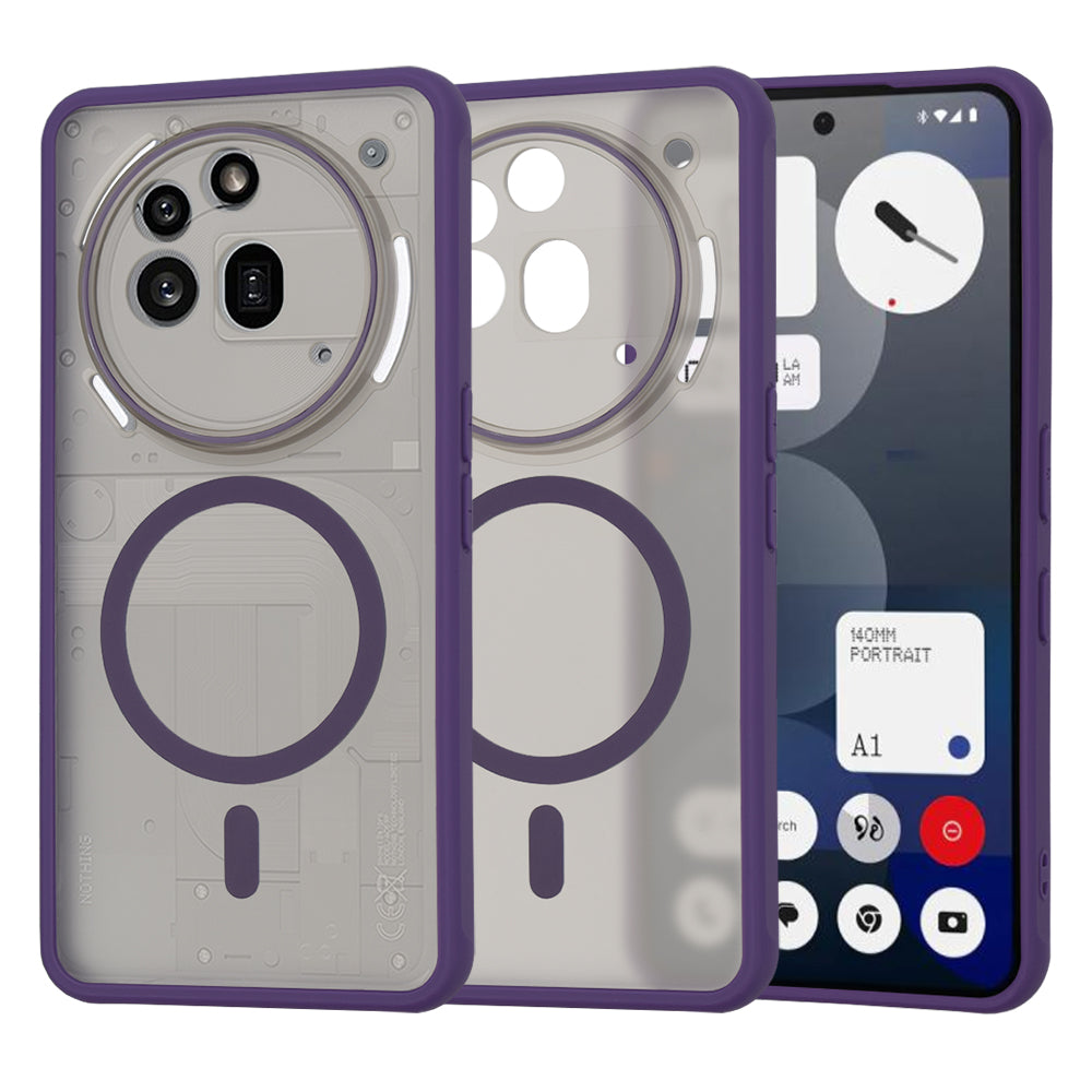 MagSafe-etui til Nothing Phone (3a) Pro, Techsuit, HaloFrost, Mørkelilla