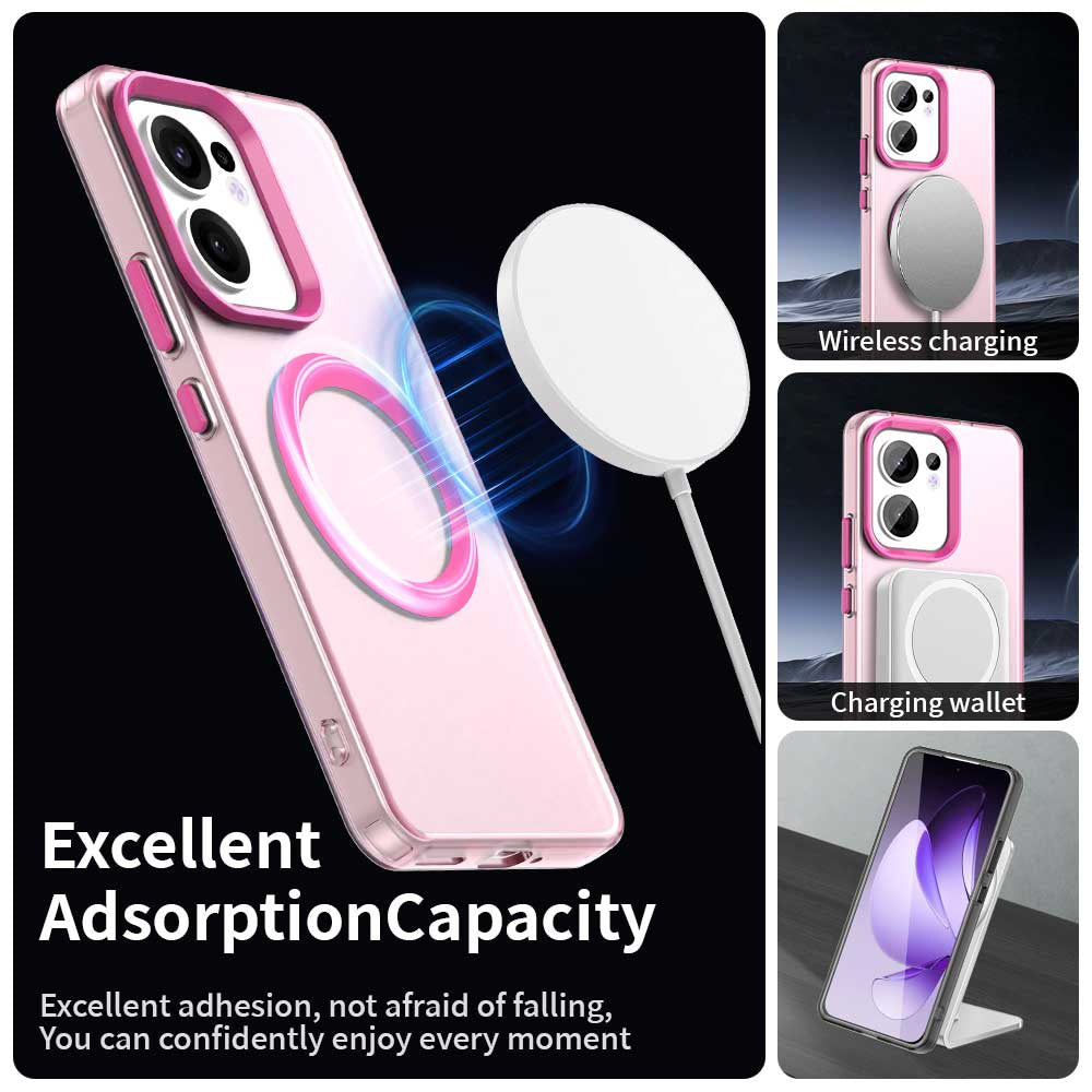 MagSafe-etui til Oppo Reno13 FS 5G / Reno13 F 4G / Reno13 F, Techsuit, CandyCase, Lyserød