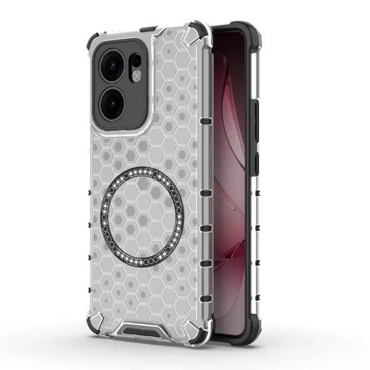 MagSafe-etui til Oppo Reno13 FS 5G / Reno13 F 4G / Reno13 F, Techsuit, HoneyComb Shield, Hvid