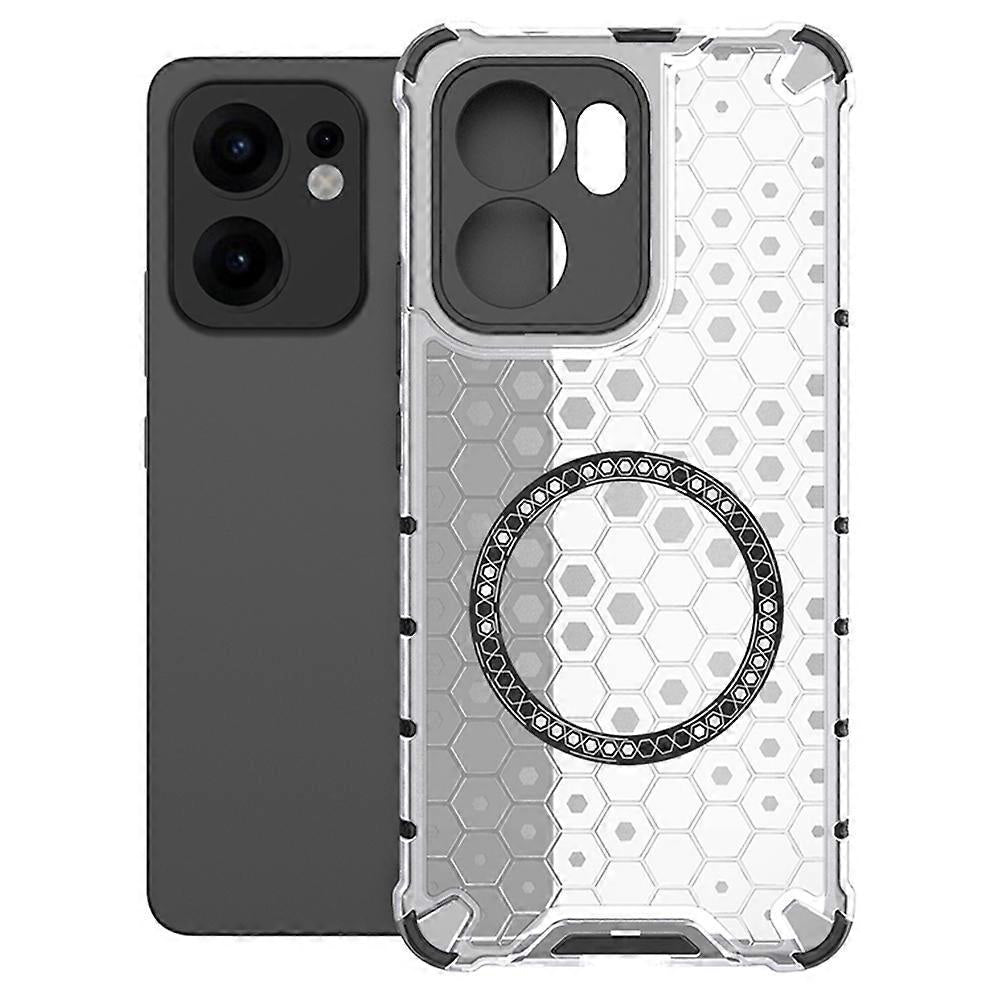 MagSafe-etui til Oppo Reno13 FS 5G / Reno13 F 4G / Reno13 F, Techsuit, HoneyComb Shield, Hvid