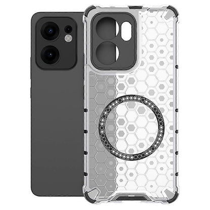 MagSafe-etui til Oppo Reno13 FS 5G / Reno13 F 4G / Reno13 F, Techsuit, HoneyComb Shield, Hvid