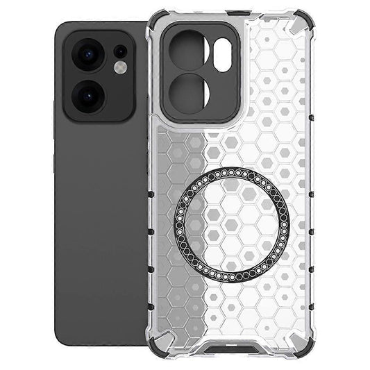 MagSafe-etui til Oppo Reno13 FS 5G / Reno13 F 4G / Reno13 F, Techsuit, HoneyComb Shield, Hvid