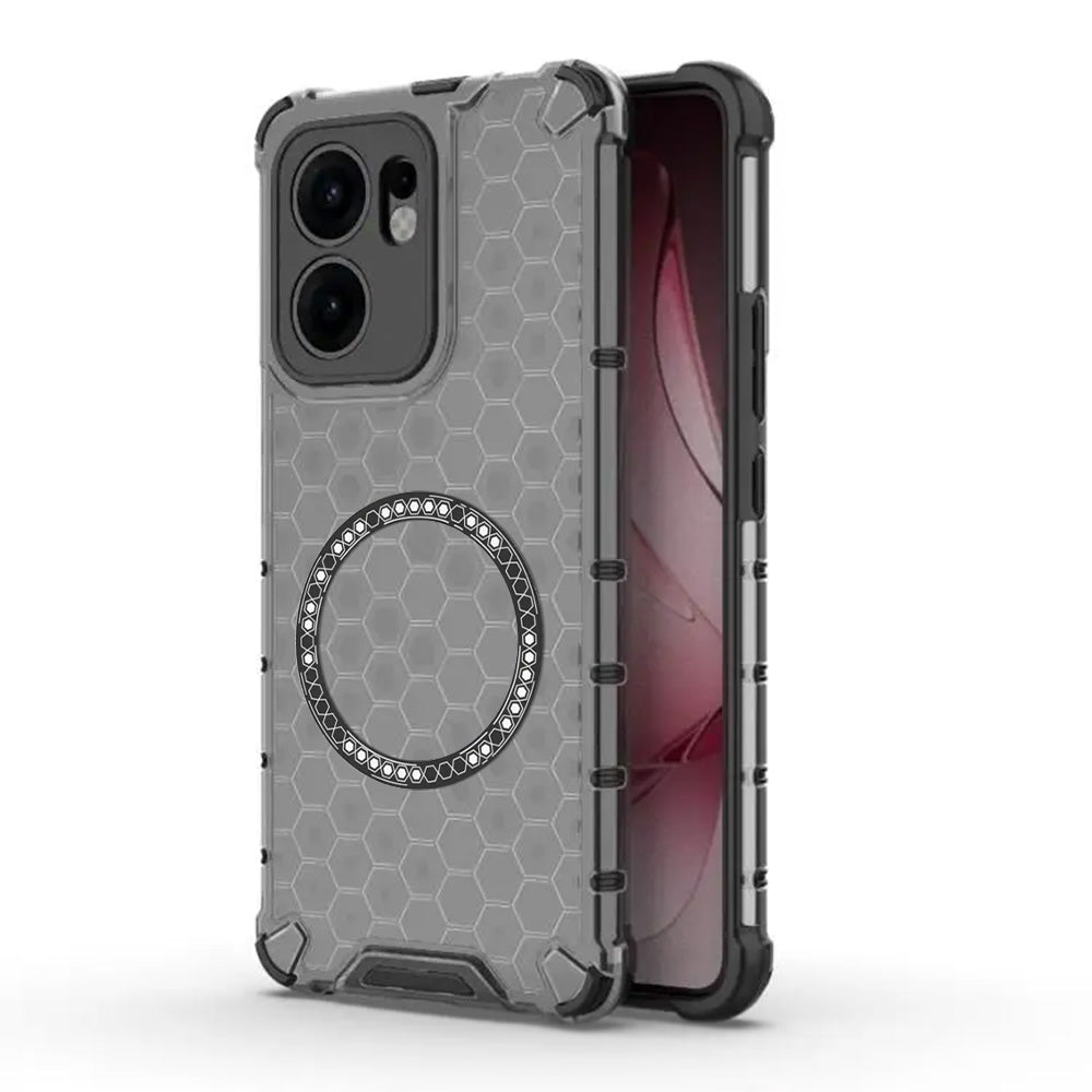 MagSafe-etui til Oppo Reno13 FS 5G / Reno13 F 4G / Reno13 F, Techsuit, HoneyComb Shield, Sort