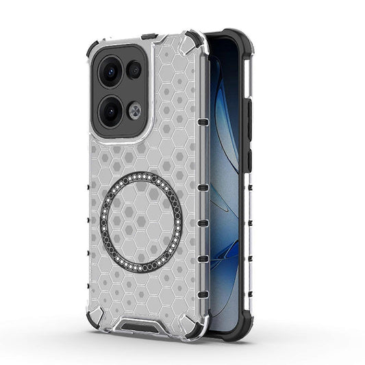 MagSafe-etui til Oppo Reno13, Techsuit, HoneyComb Shield, Hvid
