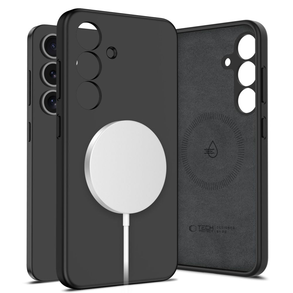 MagSafe cover til Samsung Galaxy S25 S931, Tech-Protect, Liquid Silicone, Sort
