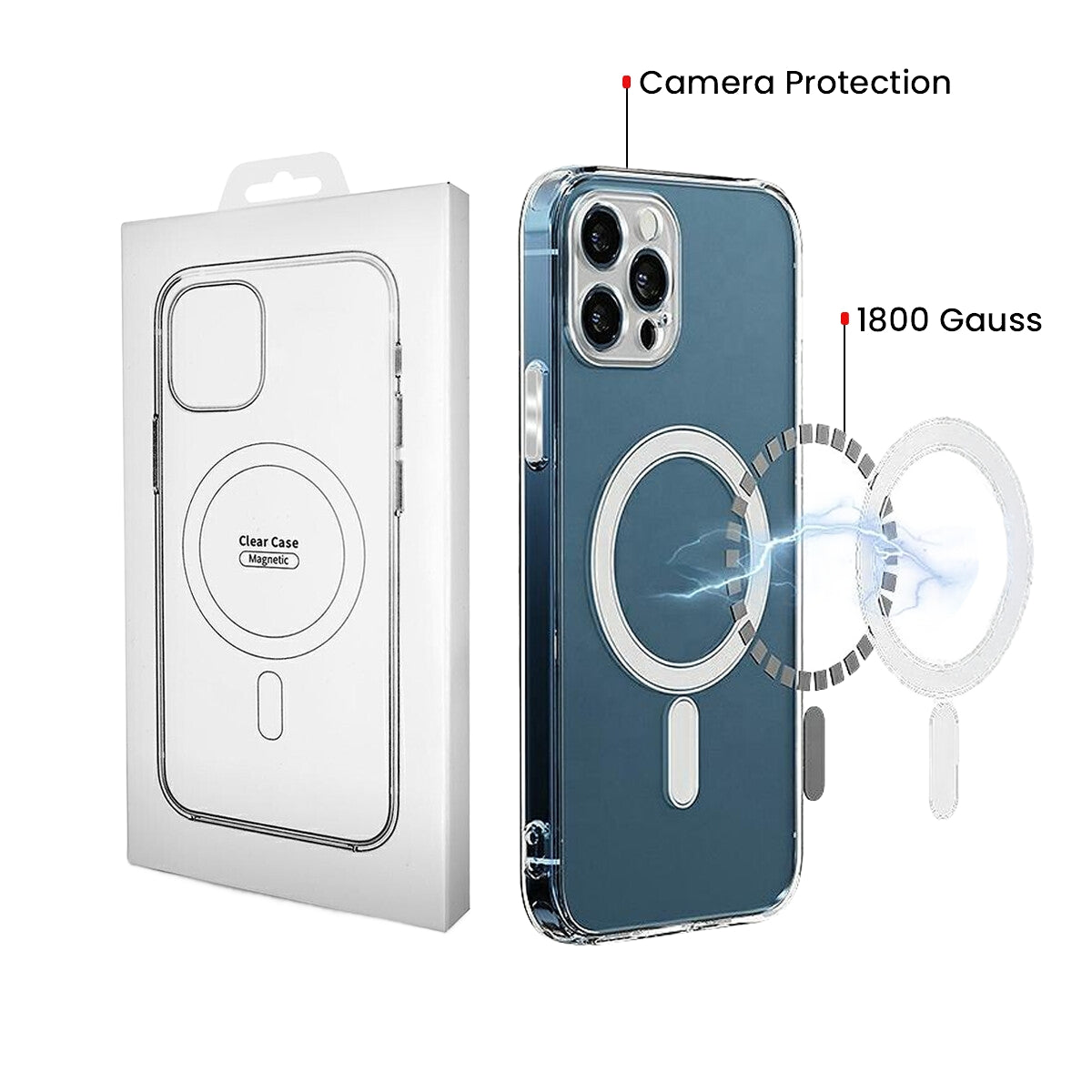 MagSafe-cover til Samsung Galaxy S26 S942, OEM, 1800 Gauss, Transparent