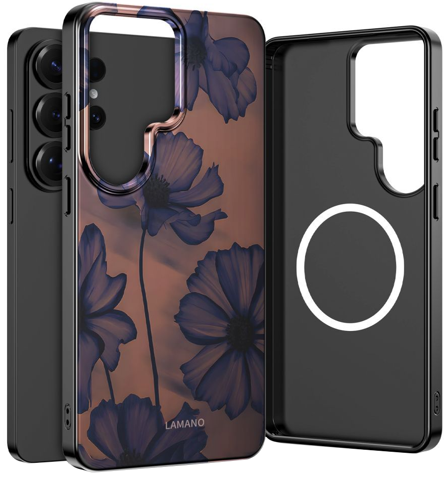 MagSafe Case for Samsung Galaxy S26 Ultra S948, Tech-Protect, Lamano Velvet Night, Black