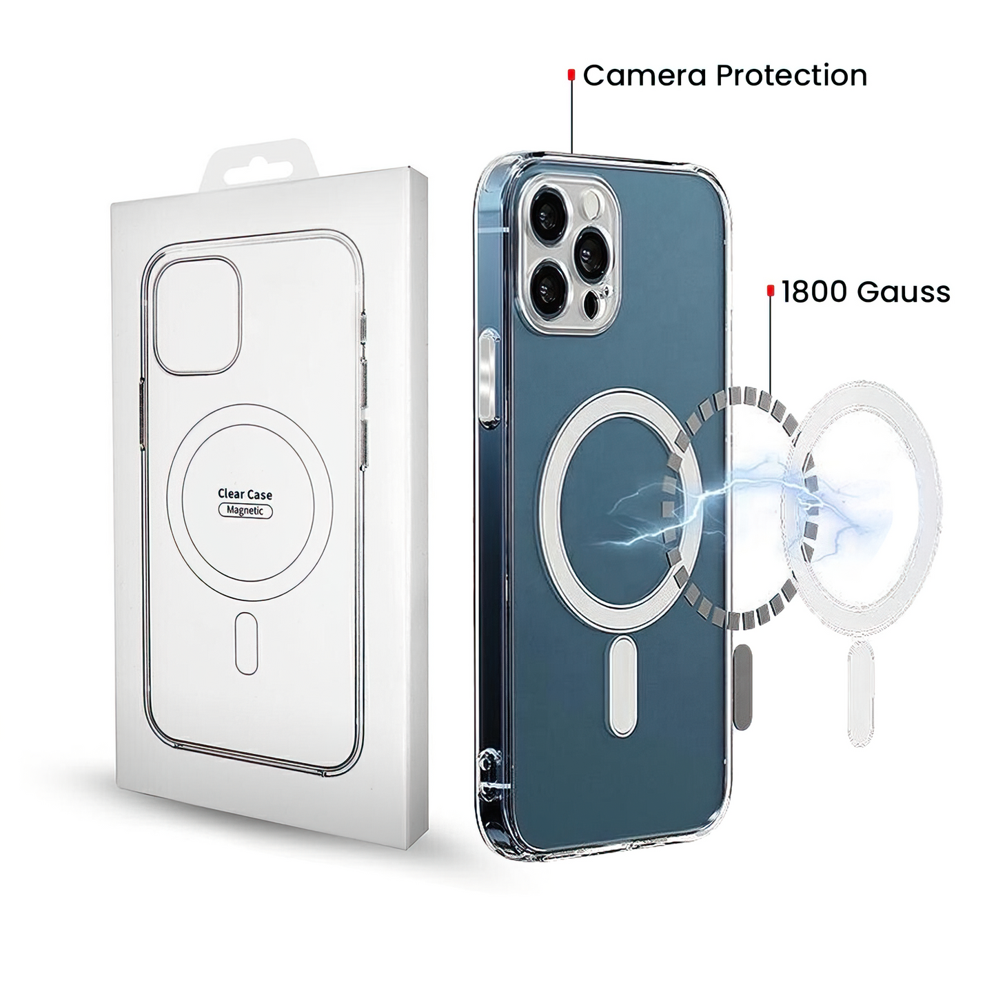 MagSafe-etui til Samsung Galaxy A57 5G, OEM, 1800 Gauss, Transparent