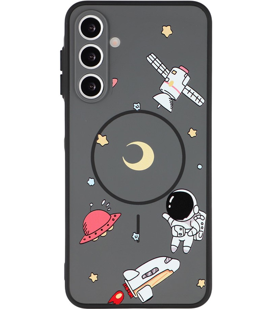 MagSafe-etui til Samsung Galaxy A16 5G A166 / A16 4G A165, OEM, Tegneserieastronaut, Sort