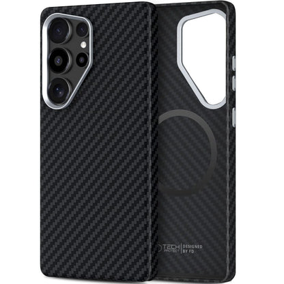 MagSafe cover til Samsung Galaxy S25 Ultra S938, Tech-Protect, Ion Carbon, Sort