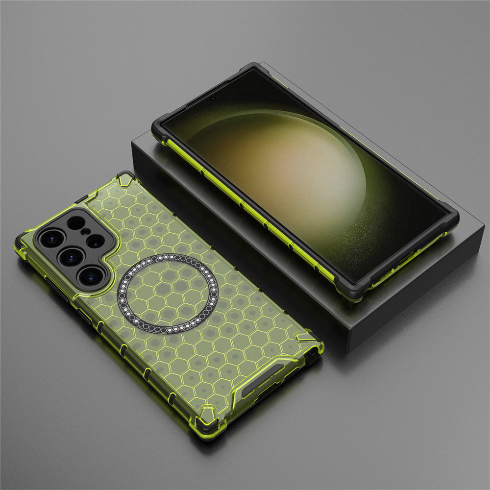 MagSafe-etui til Samsung Galaxy S25 Ultra S938, Techsuit, HoneyComb Shield, Grøn