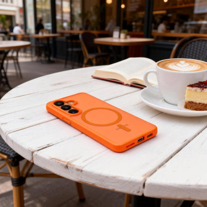 MagSafe-etui til Samsung Galaxy S26 Ultra S948, Tech-Protect, Magmat, Mat Orange