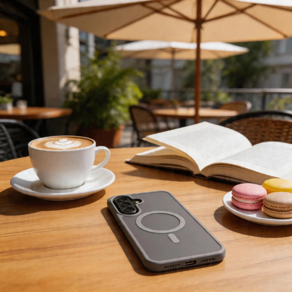MagSafe-etui til Samsung Galaxy A57 5G, Tech-Protect, Magmat, Grå Mat