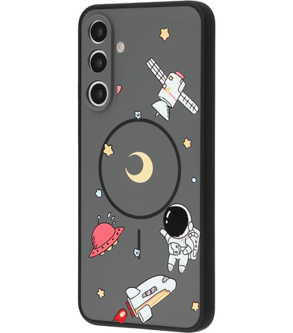 MagSafe-etui til Samsung Galaxy S25 Ultra S938, OEM, Tegneserieastronaut, Sort