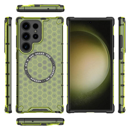 MagSafe-etui til Samsung Galaxy S25 Ultra S938, Techsuit, HoneyComb Shield, Grøn