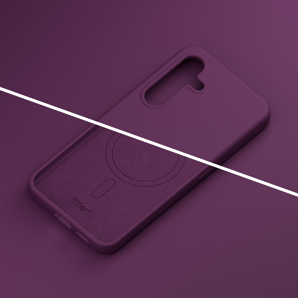 MagSafe Case for Samsung Galaxy S25 S931, Etteri, Silicone Mag, Burgundy