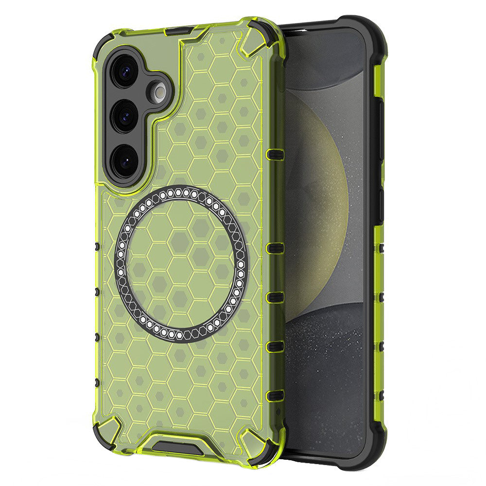 MagSafe-etui til Samsung Galaxy S25 S931, Techsuit, HoneyComb Shield, Grøn
