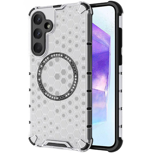 MagSafe-etui til Samsung Galaxy A55 5G A556, Techsuit, HoneyComb Shield, Hvid
