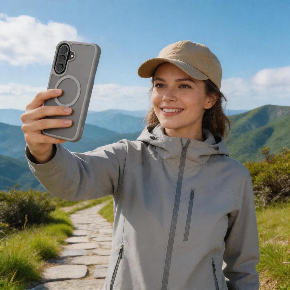 MagSafe-etui til Samsung Galaxy A57 5G, Tech-Protect, Magmat, Grå Mat