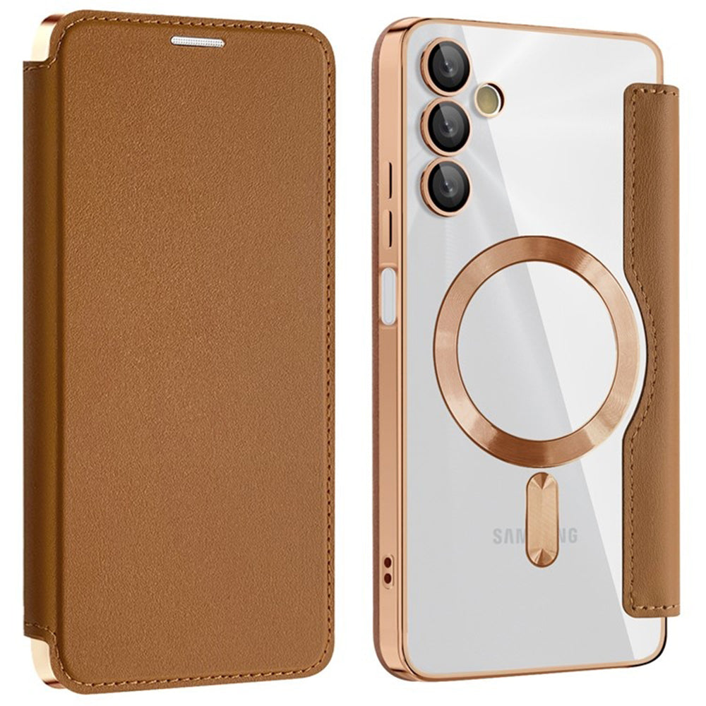 MagSafe-etui til Samsung Galaxy A05s A057, Techsuit, SmartMag Book, Brun