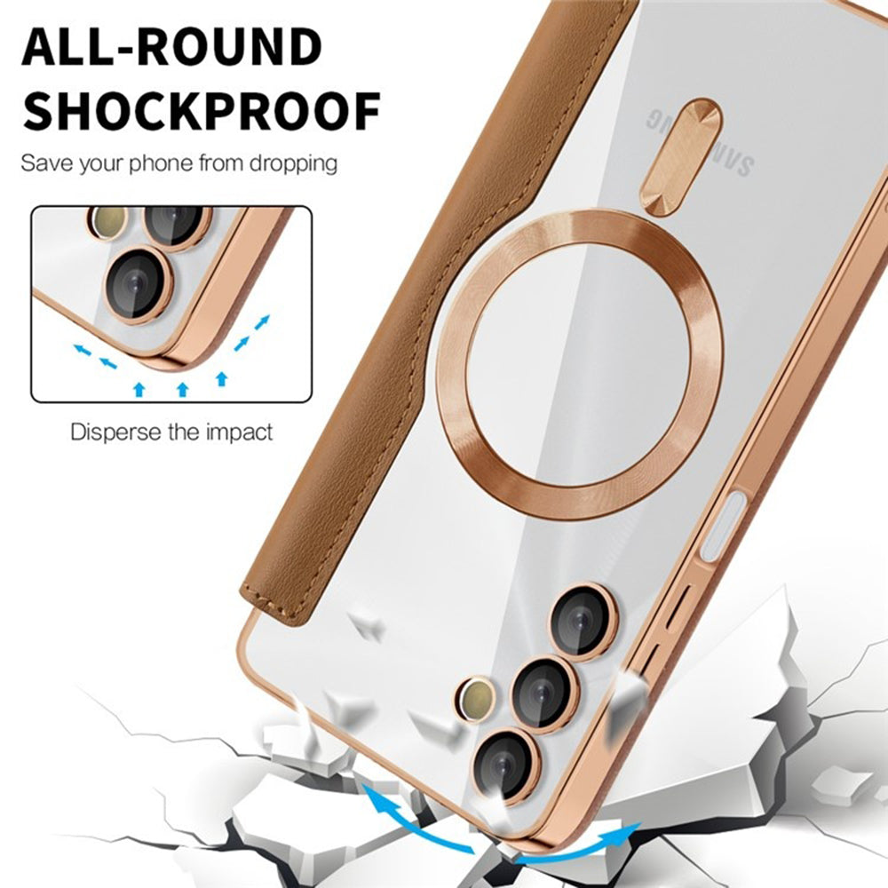 MagSafe-etui til Samsung Galaxy A05s A057, Techsuit, SmartMag Book, Brun