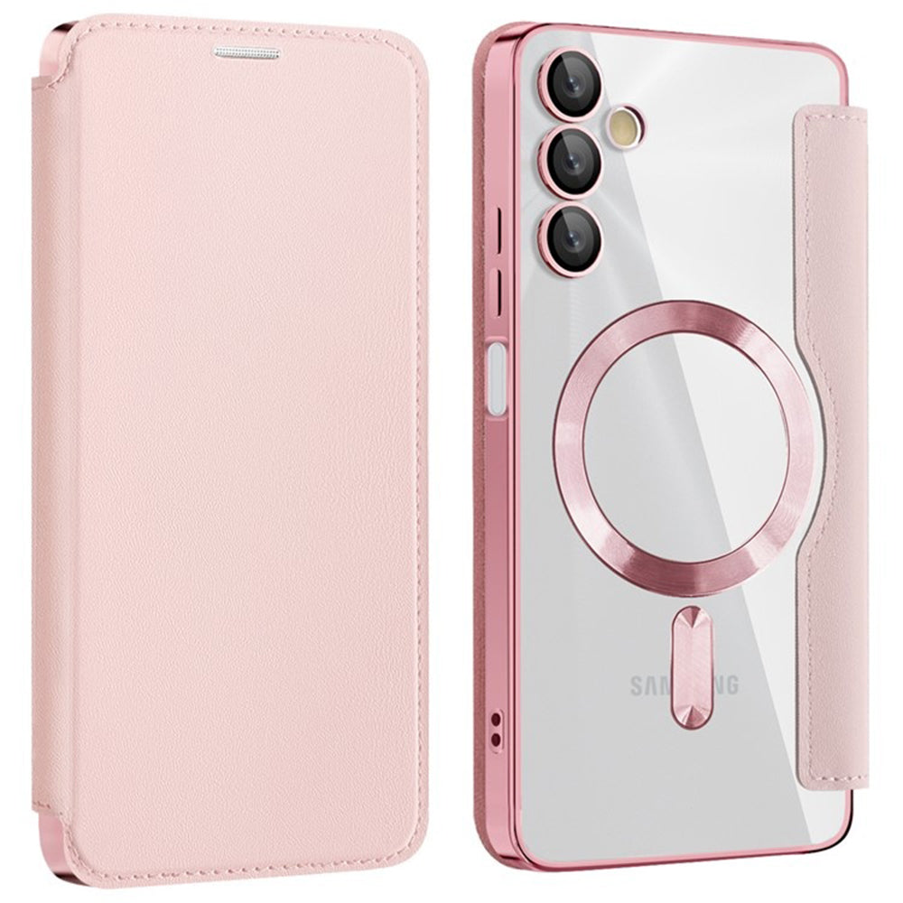 MagSafe-etui til Samsung Galaxy A05s A057, Techsuit, SmartMag Book, Lyserød