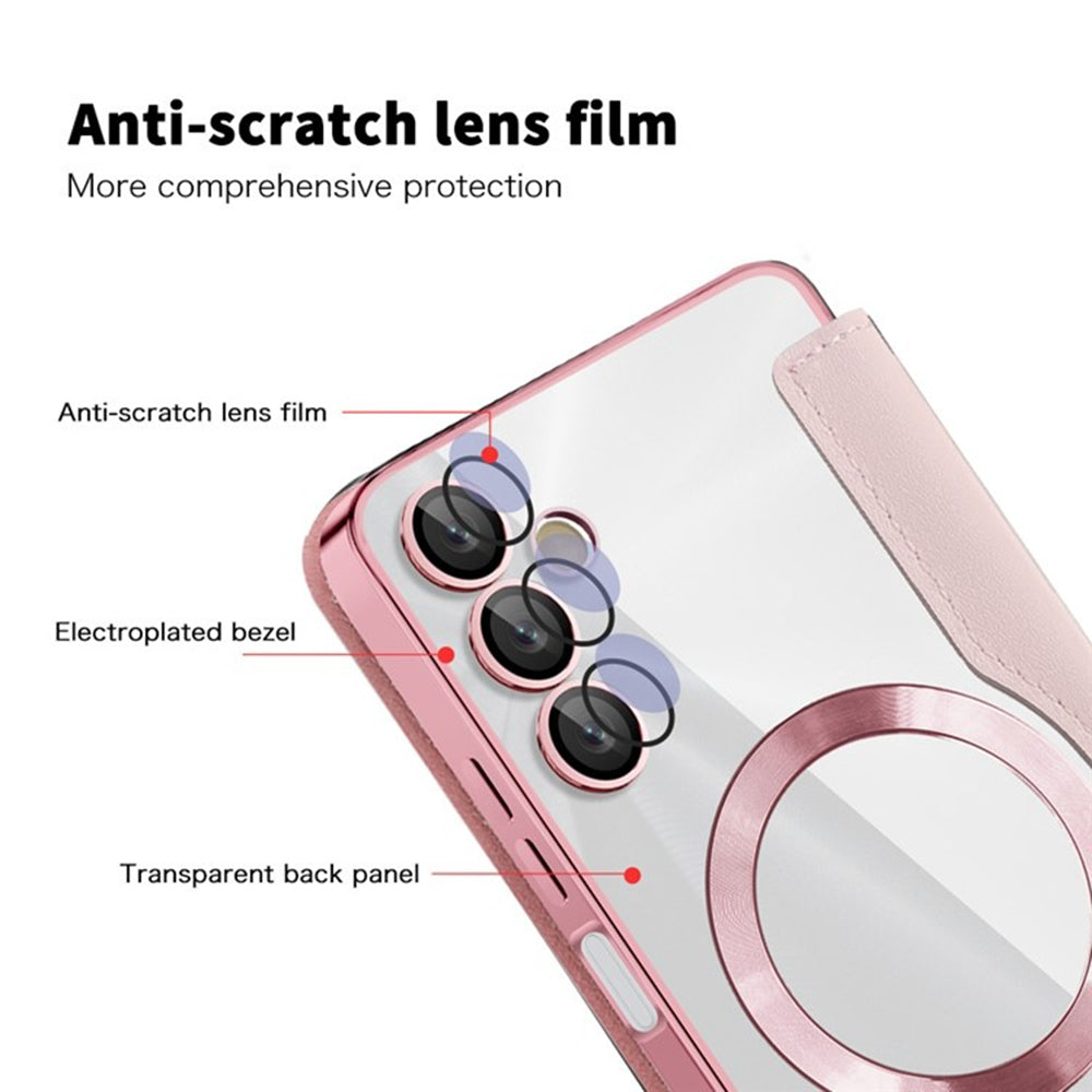 MagSafe-etui til Samsung Galaxy A05s A057, Techsuit, SmartMag Book, Lyserød