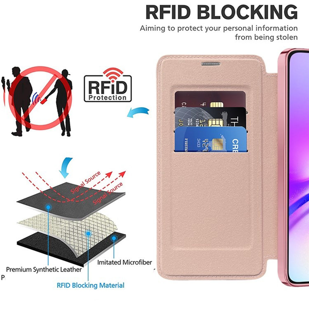 MagSafe-etui til Samsung Galaxy A05s A057, Techsuit, SmartMag Book, Lyserød
