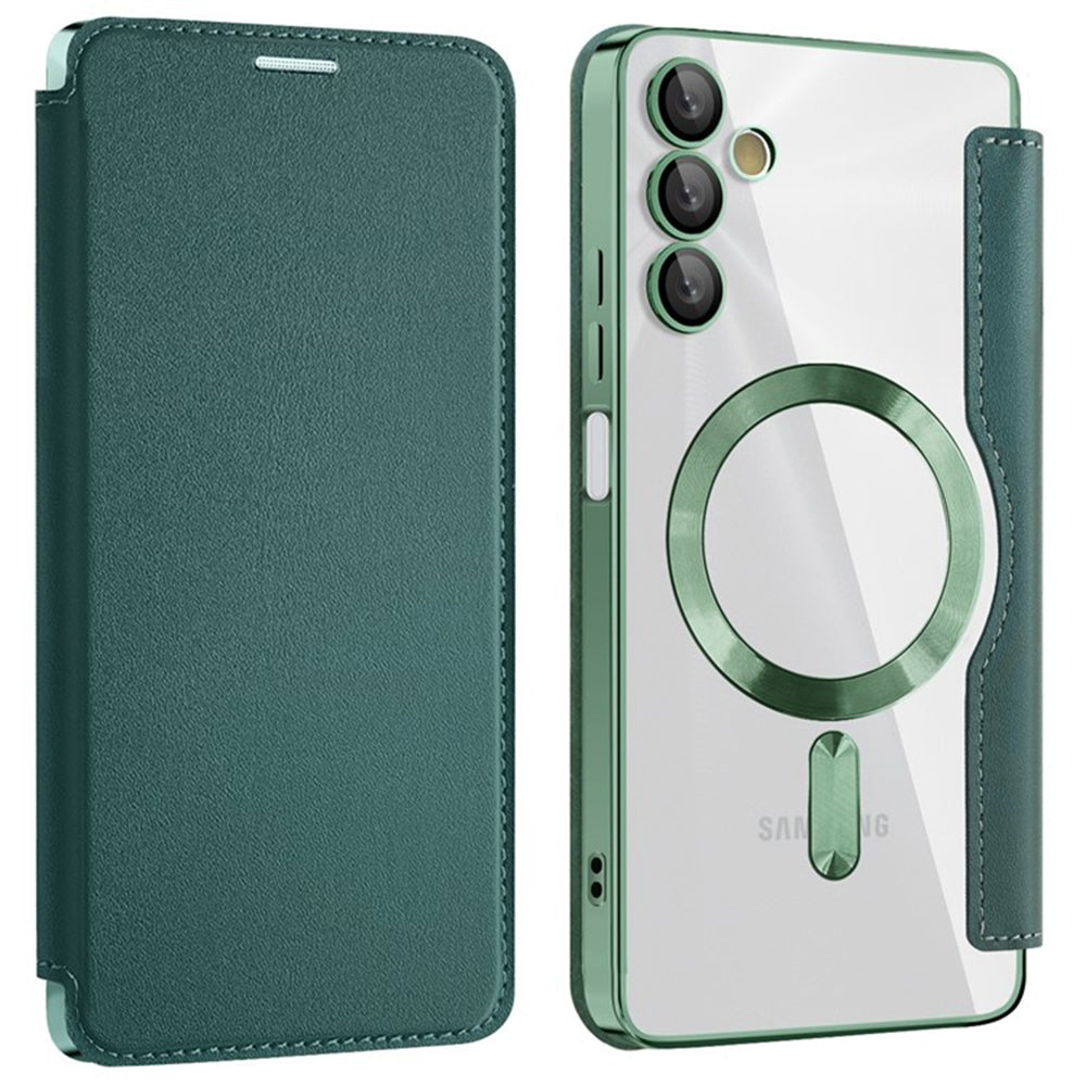 MagSafe-etui til Samsung Galaxy A05s A057, Techsuit, SmartMag Book, Grøn