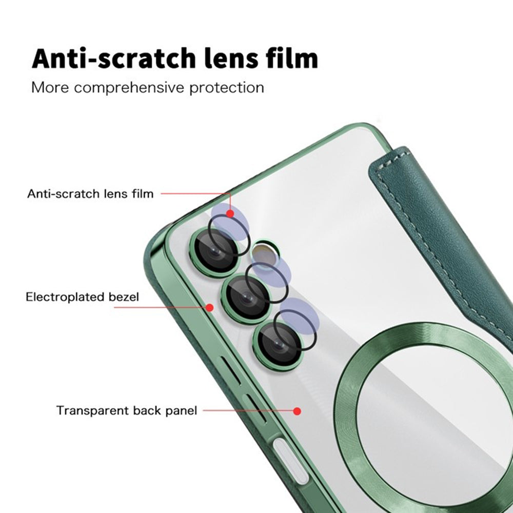 MagSafe-etui til Samsung Galaxy A05s A057, Techsuit, SmartMag Book, Grøn