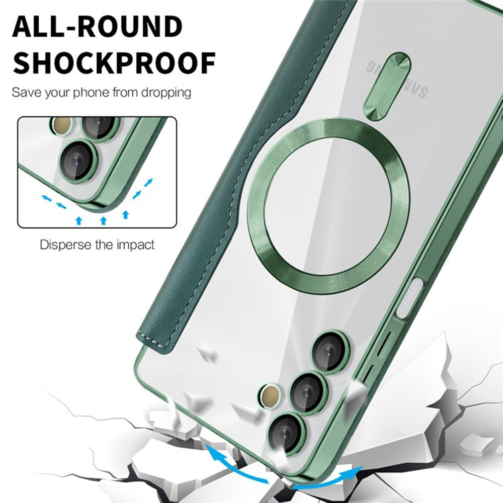 MagSafe-etui til Samsung Galaxy A05s A057, Techsuit, SmartMag Book, Grøn
