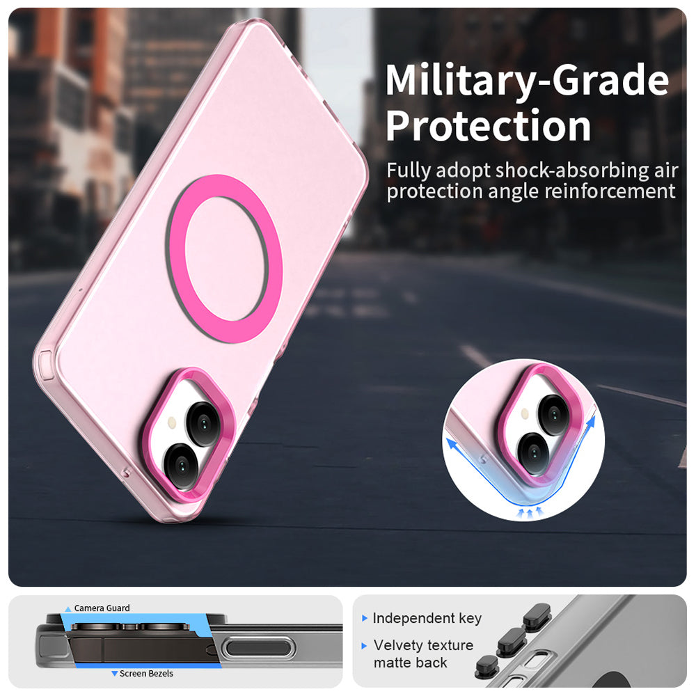 MagSafe-etui til Samsung Galaxy A06 A065, Techsuit, CandyCase, Lyserød