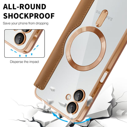 MagSafe-etui til Samsung Galaxy A06 A065, Techsuit, SmartMag Book, Brun