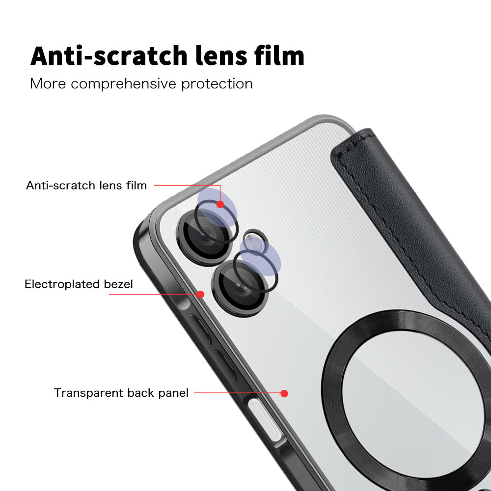 MagSafe-etui til Samsung Galaxy A06 A065, Techsuit, SmartMag Book, Sort