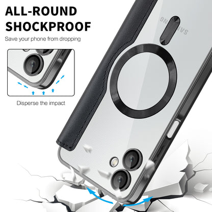 MagSafe-etui til Samsung Galaxy A06 A065, Techsuit, SmartMag Book, Sort