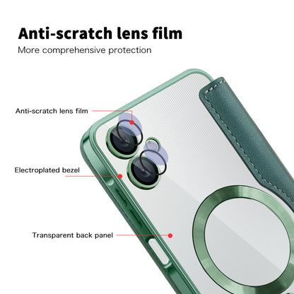MagSafe-etui til Samsung Galaxy A06 A065, Techsuit, SmartMag Book, Grøn