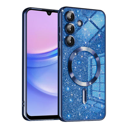 MagSafe-etui til Samsung Galaxy A15 5G A156 / A15 A155, Techsuit, Luxury Glitter, Mørkeblå