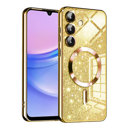 MagSafe-etui til Samsung Galaxy A15 5G A156 / A15 A155, Techsuit, Luxury Glitter, Guld